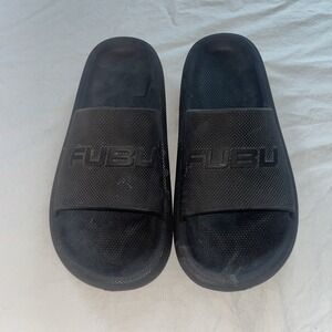 Fubu Men's Plush Comfort Slide‎ Sz. 9 Black Sandals